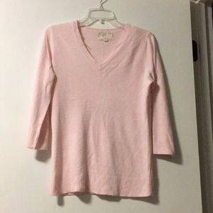 Debbie Morgan Pink V Neck Sweater